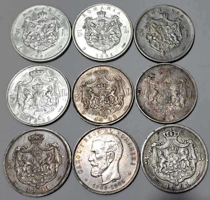 Monede românești din argint de 5 lei, Regatul României